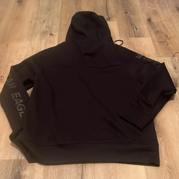 American Eagle Jacket Mens Large Black Full Zip Hoodie Jacket - Picture 7 of 7